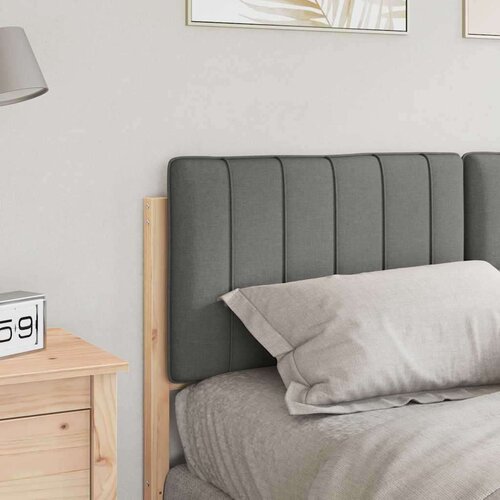 VidaXL tapecirani uzglavlje s uzglavljem smeđa i svijetlosiva 140 cm Slike