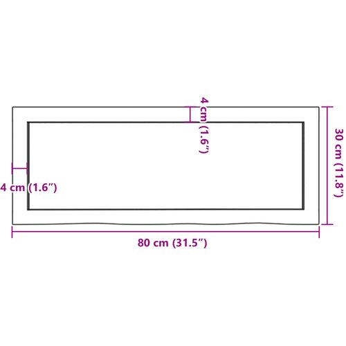  Zidna polica svjetlosmeđa 80x30x(2-6) cm obrađena hrastovina Slike