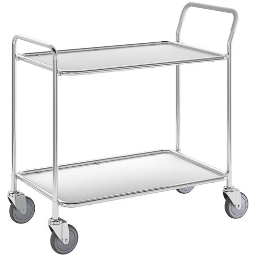 Kongamek transportni voziček, 2 nivoja, dxšxv 1020 x 555 x 965 mm, pocinkan / bele barve Cene