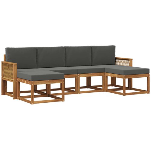 vidaXL Zunanja garnitura za sedenje 6 pcs Naravna in antracitna, (5000282603) Cene