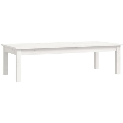 Maison Chic Klubska mizica - kavna mizica - Nizka mizica bela 110x50x30 cm trdna borovina, (21755443) Cene