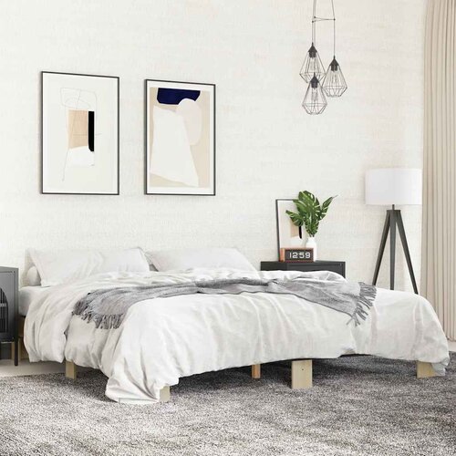  Okvir za krevet boja hrasta 160x200 cm konstruiran drvo i metal Cijene