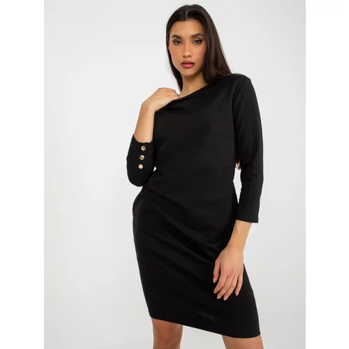 Fashion Hunters Black simple tracksuit dress with pockets from OCH BELLA