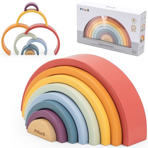 Viga polarb drvena dugina slagalica kreativne montessori kocke Slike