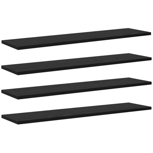 vidaXL Polica za knjige 4 pcs Črna 80 x 20 x 1,5 cm Konstruiran les, (5000200788) Cene