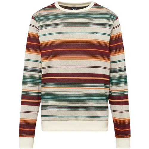 Iriedaily Sweater majica 'Santo' bež / zelena / miks boja / tamno crvena