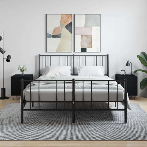  Noćni ormarići 2 kom crni 40 x 40 x 50 cm od konstruiranog drva Slike