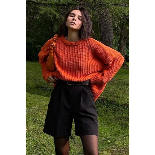 Madmext Sweater - Orange - Oversize Slike