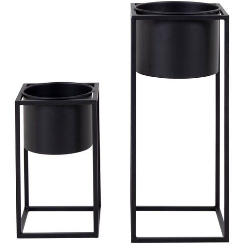 House Nordic set od 2 crne metalne tegle za cvijeće marla Cijene
