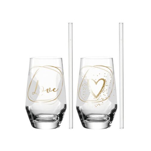 Leonardo Čaše i slamke set 2/1 LOVE 365ml 021088 Cene
