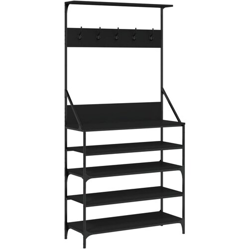 vidaXL Regal za oblačila s prostorom za čevlje črn 90x34x184 cm, (21025002) Cene