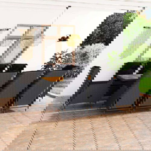  9-dijelni vrtni blagovaonski set od poliratana tamnosivi Cijene