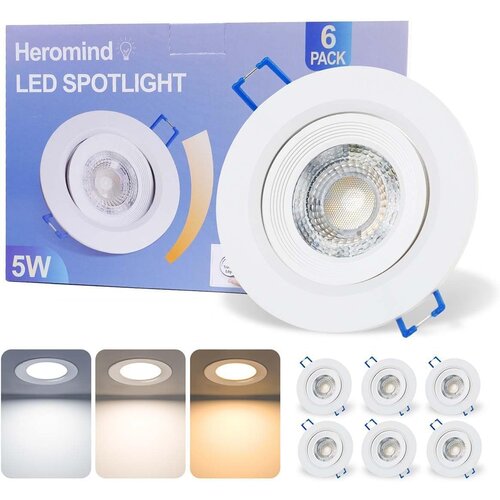 HEROMIND komplet 6 ultra ploskih vgradnih zatemnljivih led reflektorjev Cene