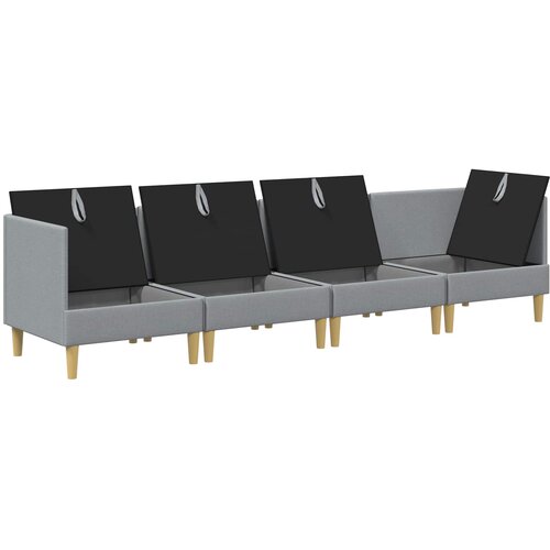  Set namje&amp;scaron;taja za dnevni boravak 4 pcs Svjetlosiva Tkanina Slike