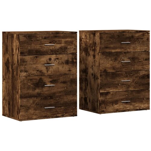  Komoda 2 kom boja dimljenog hrasta 60x39x80cm konstruirano drvo Slike