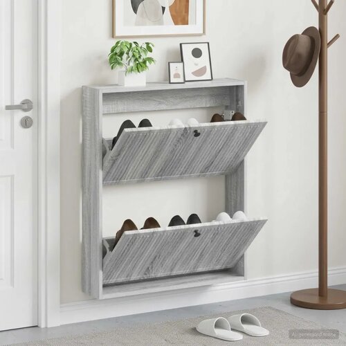  Ormar za cipele na zidu EDE 71 x 17 x 86 cm Konstruirano drvo - Siva Sonoma Cijene