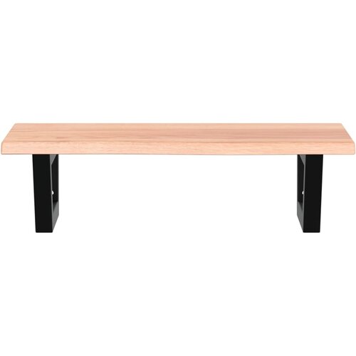  Zidna polica za umivaonik od čelika i masivne hrastovine Smeđa 60 x 40 x 2 cm Slike