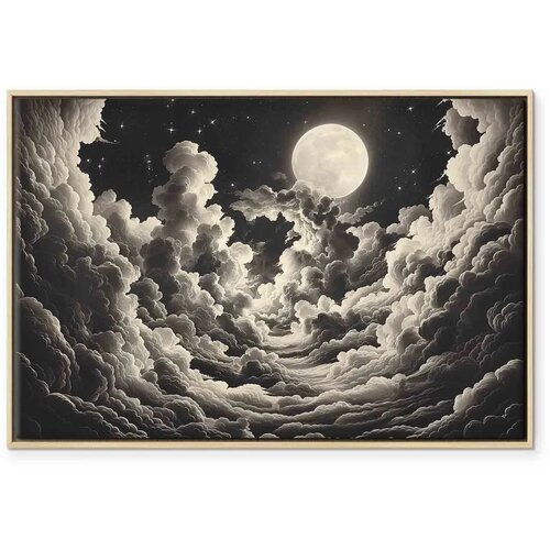  Slika - Moon and Stars Singing Among the Great Clouds 60x40 Cene