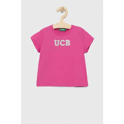 United Colors Of Benetton Dječja pamučna majica kratkih rukava boja: ljubičasta