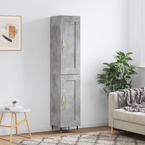 vidaXL Visoka komoda siva betona 34 5x34x180 cm od konstruiranog drva Cijene