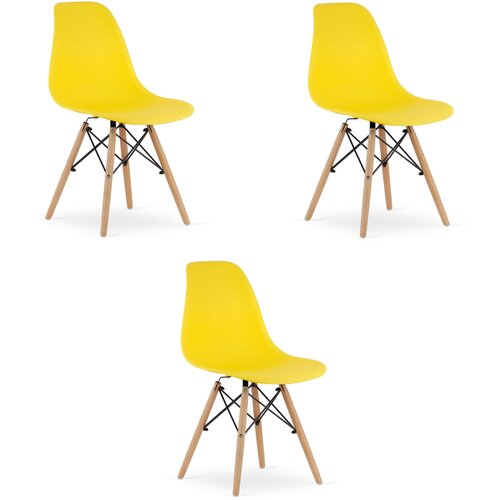 Brandless OSAKA stol rumena / naravne noge x 3, (22030713) Slike