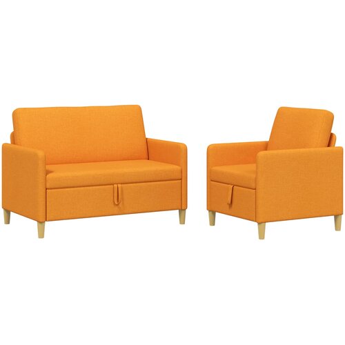  Set sofe s pohranom 2 pcs Tamno žuta Poliester Slike