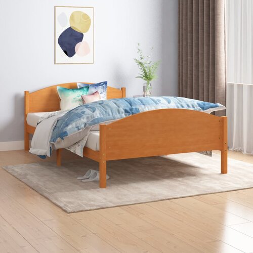 VidaXL posteljni okvir medeno rjav iz trdne borovine 120x200 cm Slike