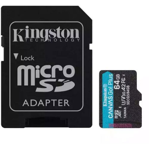 Kingson Micro SDXC 64GB 64GB class 10 U3 170MB/s - 70MB/s + adapter Slike