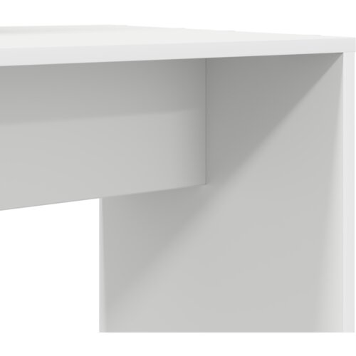 VidaXL Stol s policom s pohranom Bijela 138.5 x 55 x 143 cm Konstruirano drvo Slike