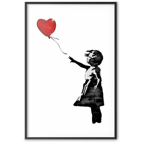 Plakat - Banksy: Girl with a Balloon 40x60 Crni okvir Cene