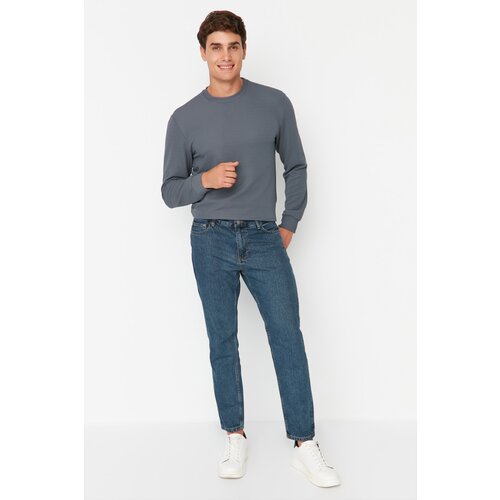 Trendyol Blue Brown Tint Men's Relax Fit Jeans Cene