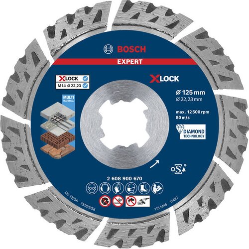 Bosch EXPERT MultiMaterial X-LOCK dijamantska rezna ploča od 125x22,23x2,4x12 mm 2608900670 Cene