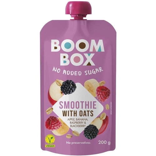 Boom box Sadni žepek jabolko, banana, malina, robida, 200 g Slike