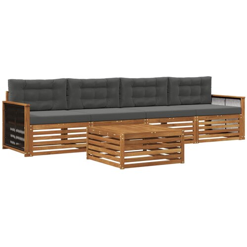 vidaXL Zunanja garnitura za sedenje 5 pcs Naravna in antracitna, (5000282480) Cene