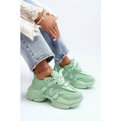 Kesi Women's sneakers with a chunky sole, green Windamella