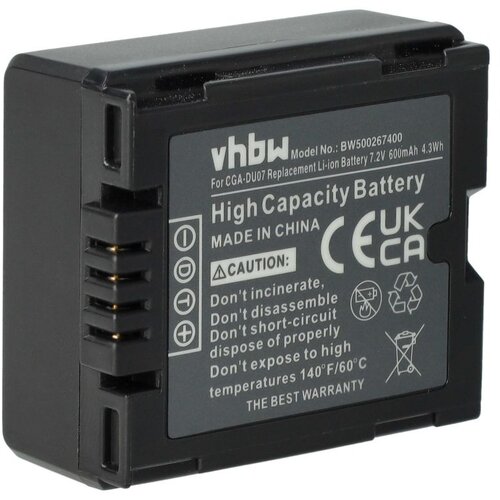 VHBW Baterija CGA-DU14 / CGA-DU21 za Panasonic NV-GS10 / PV-GS50 / VDR-M30, 600 mAh Slike