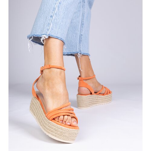 D/CEO marka niezdefiniowana Orange platform espadrille sandals Panola Cene