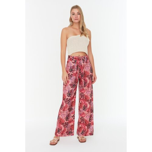 Trendyol Burgundy Belted Trousers Slike