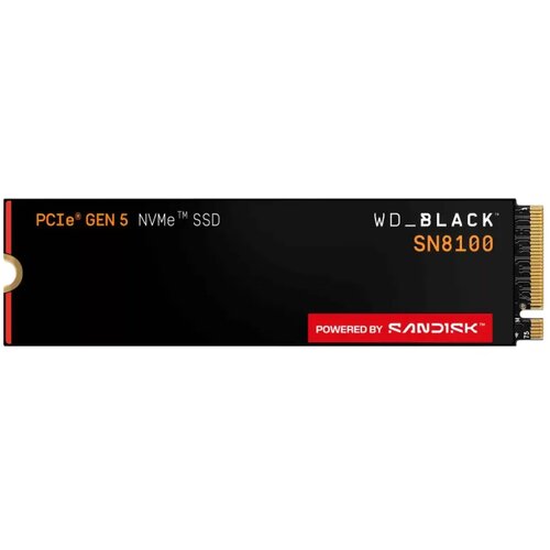 Western Digital 1TB M.2 nvme ssd Gen5 WDS100T1X0M SN8100 black Slike