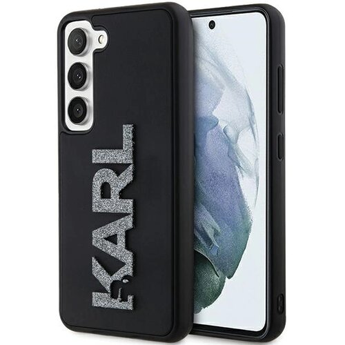 Karl Lagerfeld 3D GUMIJASTI OVITEK Z BLE&Scaron;ČICAMI LOGO ZA SAMSUNG GALAXY S23 ČRN, (21898274) Cene