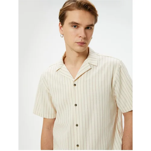 Koton Summer Shirt Short Sleeve Turn-down Collar Buttoned