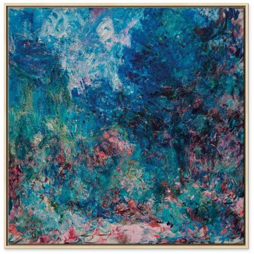  Slika - Claude Monet &amp;ndash; La maison de l\&amp;#039;artiste vue du jardin aux roses 40x40 U prirodnom drvenom okviru Slike