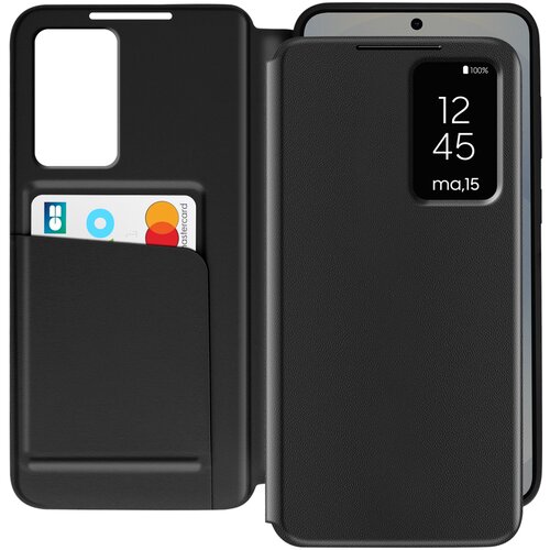 AVIZAR Usnjeni etui za Galaxy S25 Plus Display Window Card Holder, Črna, (5000010553) Cene