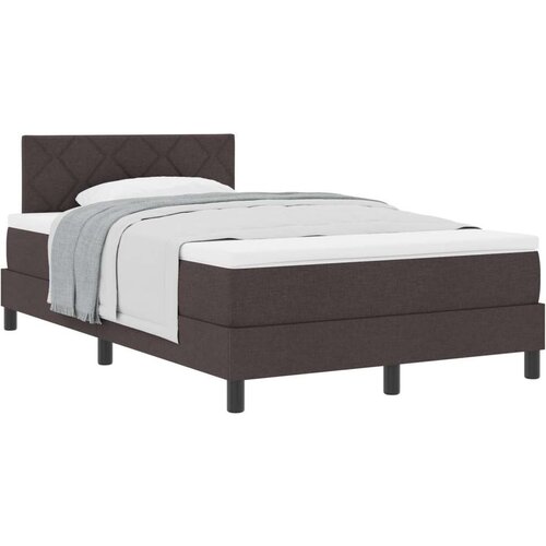 Box Postelja z vzmetnico z vzmetnico Temno rjava 120 x 190 cm blago, (5000126201) Cene