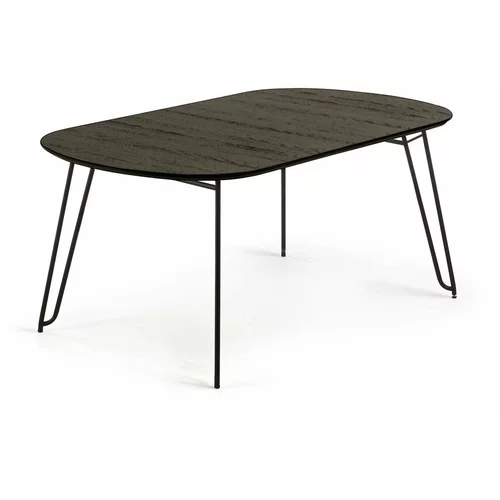 Kave Home crni blagovaonski stol na razvlačenje Norfort, 140 x 90 cm