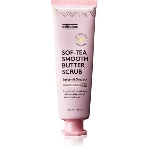 Delhicious Sof-Tea Smooth Butter Scrub hidratantni piling za tijelo s eksfolijacijskim učinkom 140 ml Slike