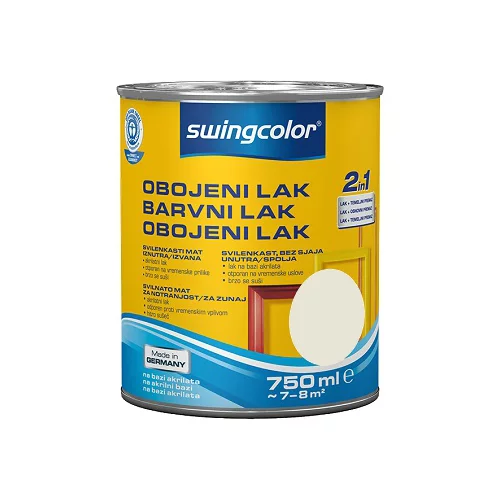 SWINGCOLOR Akrilni barvni lak (svilenkasto mat; barva: bela kava; 750 ml)