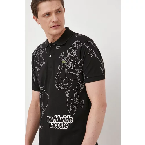 Lacoste Pamučna polo majica boja: crna, s tiskom