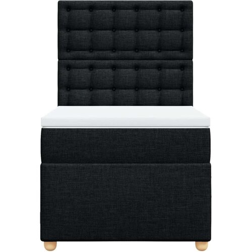 VidaXL Box spring krevet s madracem crni 90x190 cm od tkanine Slike