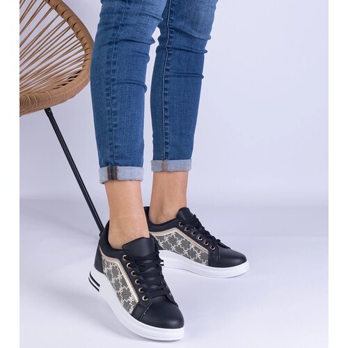 Gemre Black women's sneakers with hidden wedge Rondario Cene